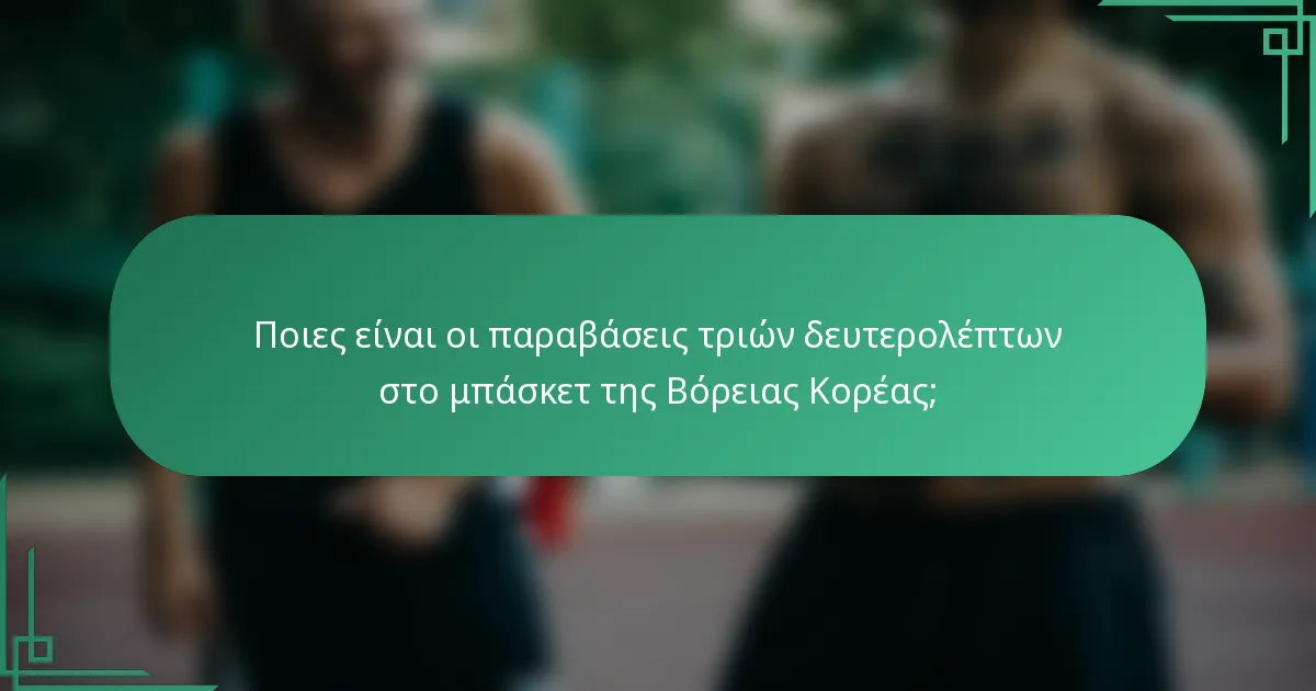 Ποιες είναι οι παραβάσεις τριών δευτερολέπτων στο μπάσκετ της Βόρειας Κορέας;